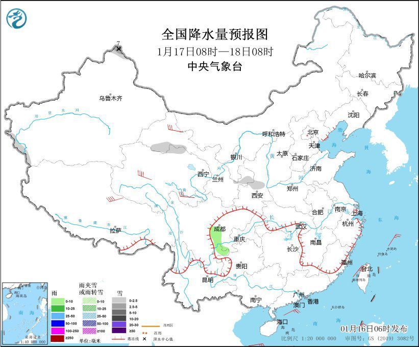 东部南部海域有大风 全国大部地区降水稀少